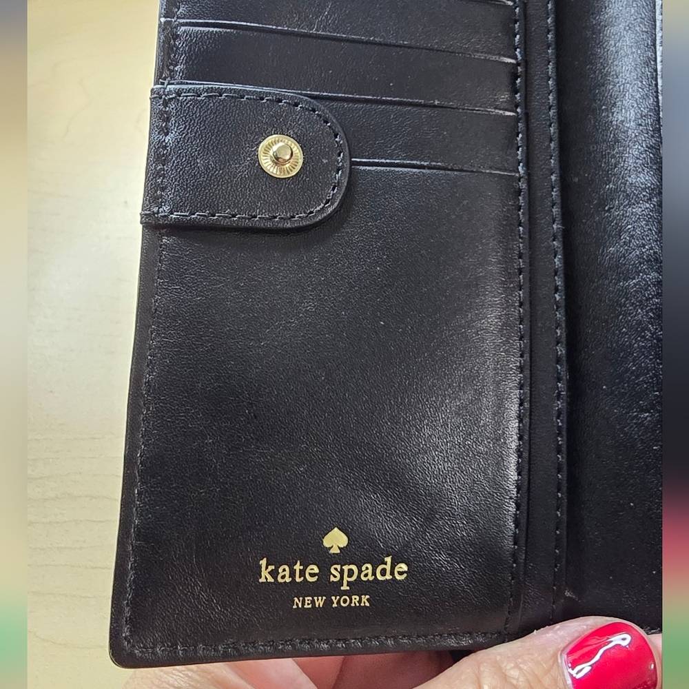 Kate Spade Monochrome Striped Bi-Fold Wallet - Picture 5 of 7
